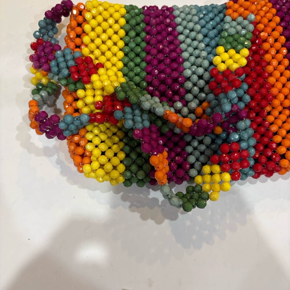 Cynthia Rowley Colorful Beaded Shoulder Bag Boho Festival Statement Purse. - Picture 2 of 6